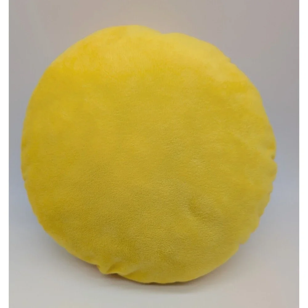 Lot Of Two Round Emoji Plush Pillows Yellow Neon 